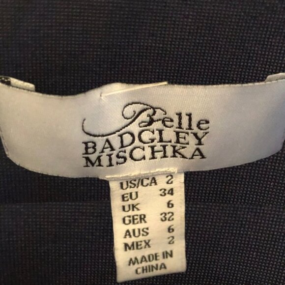 Badgley Mischka Sequin Dress Size 2 Blue Floral - Picture 15 of 15